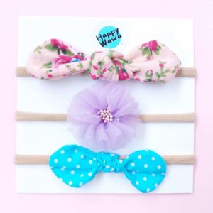 set cintillos para bebes con flores y lazos