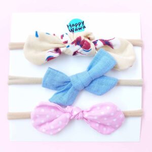 set cintillos para bebes con flores y lazos