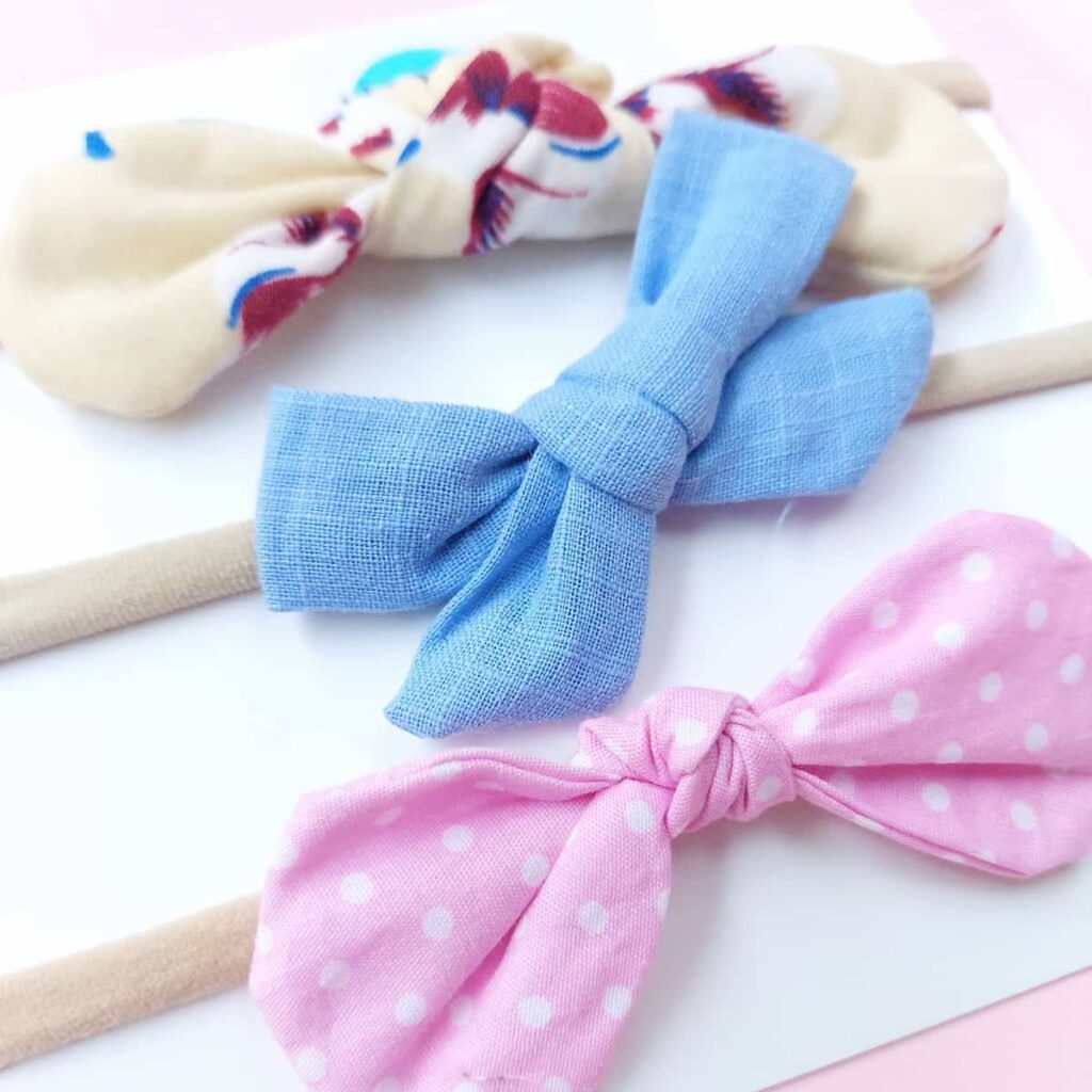 set cintillos para bebes con flores y lazos