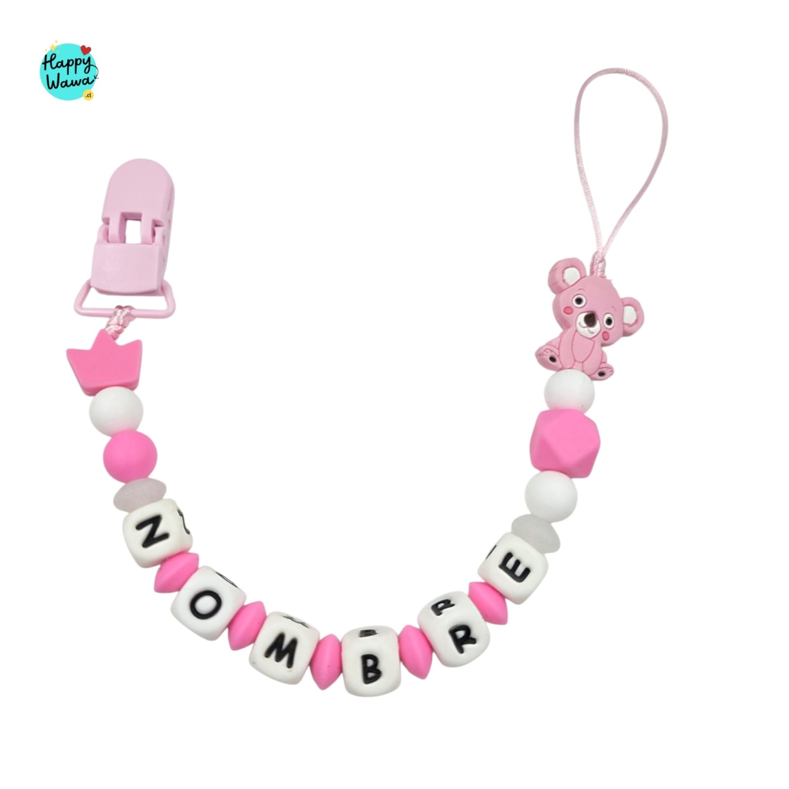 Portachupete con nombre personalizado – koala rosa - Imagen 2