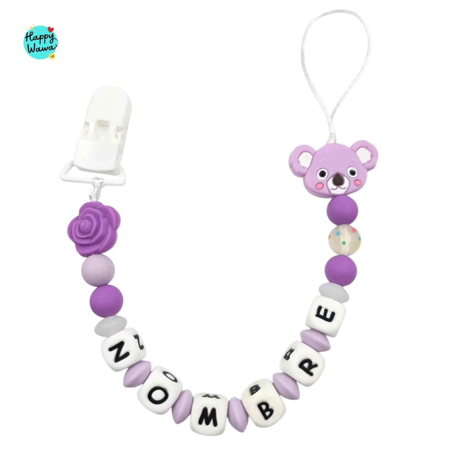 Portachupete con nombre personalizado - koala lila - Imagen 2