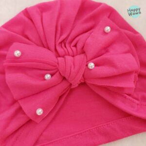 Turbante liso perlas - fucsia