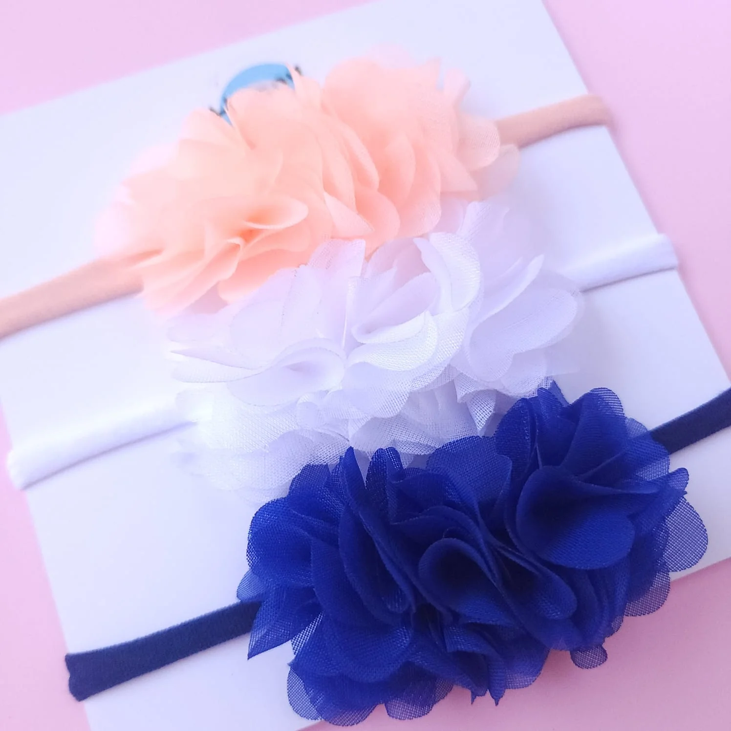 diadema lazo flores bebe