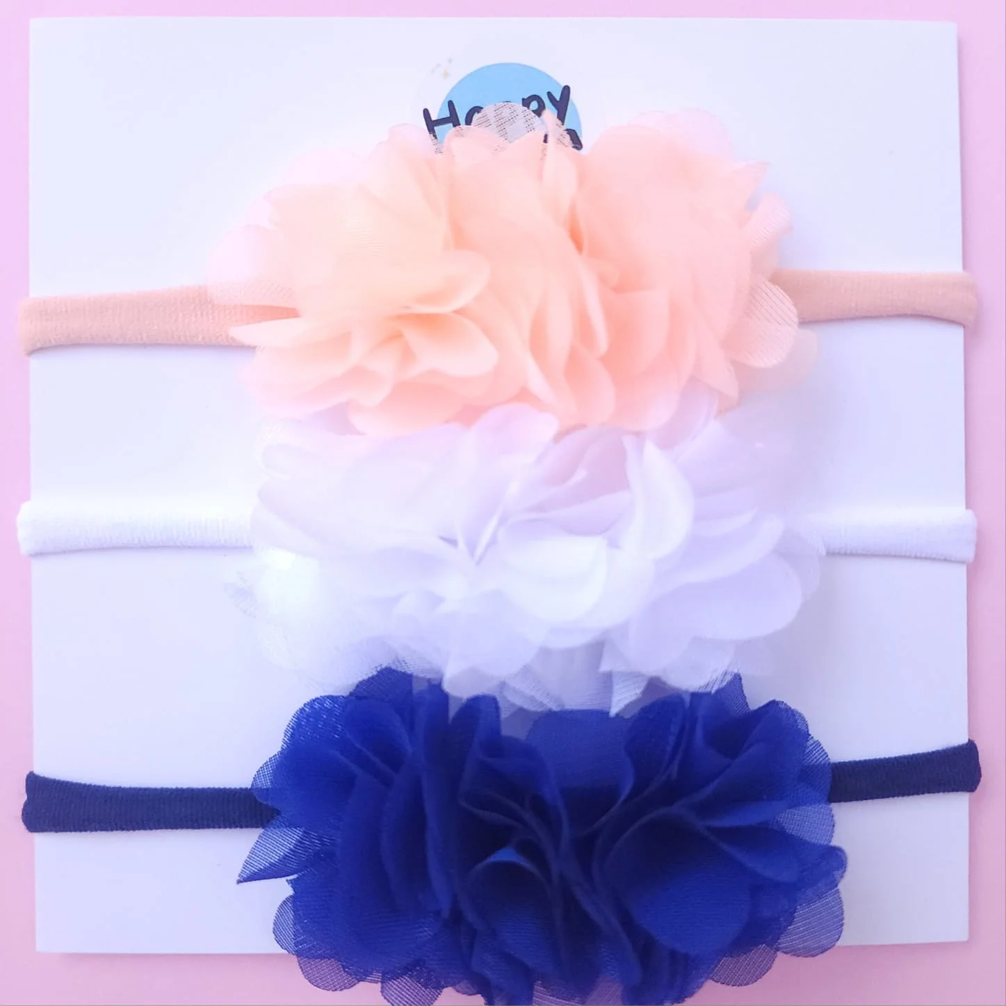 diadema lazo flores bebe