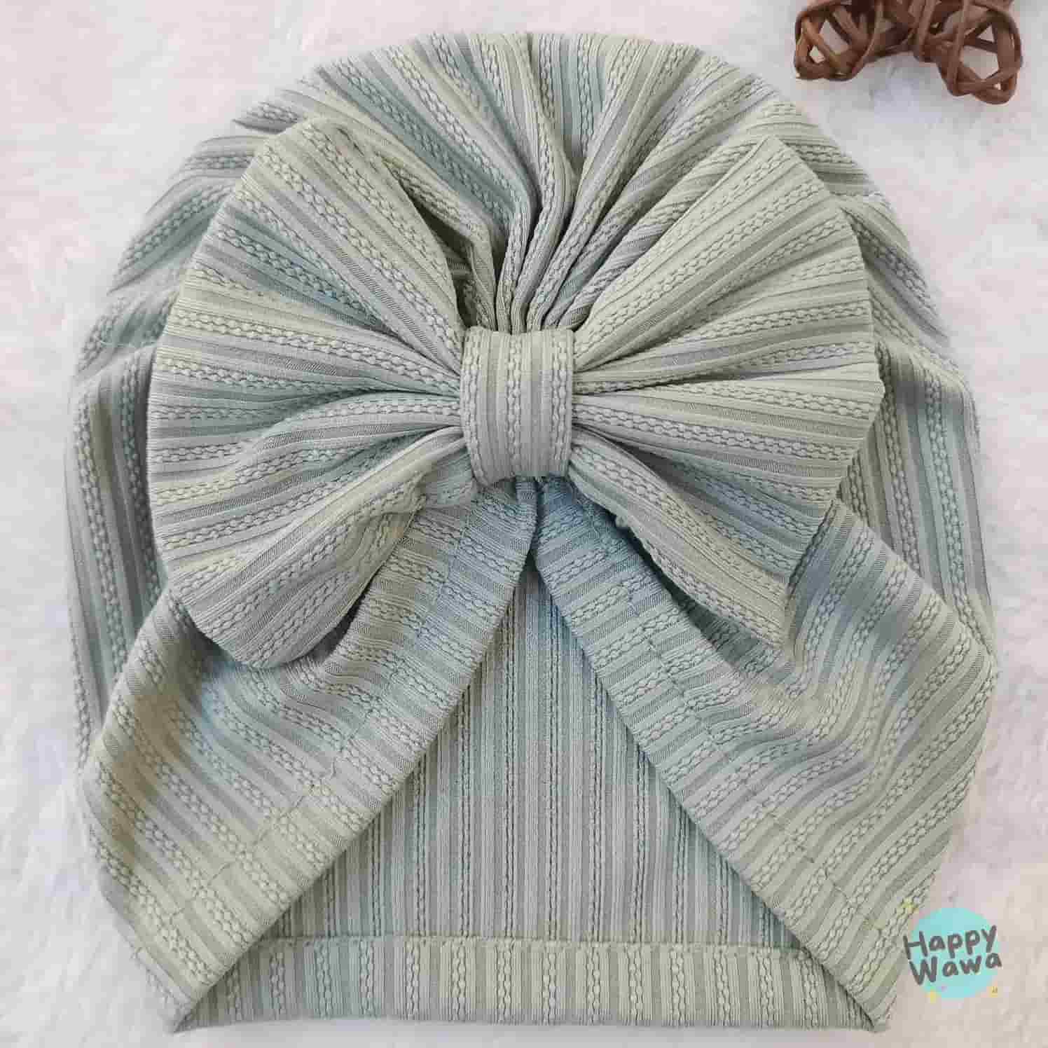 Turbante de bebé con líneas - verde
