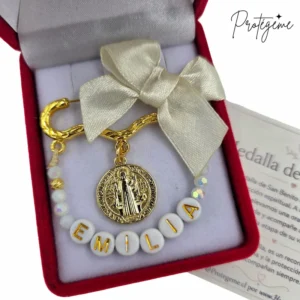 prendedor bebe medalla san benito bebe